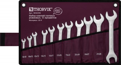 Thorvik W1S11TB Набор ключей гаечных рожковых серии ARC в сумке, 8-32 мм, 11 предметов W1S11TB