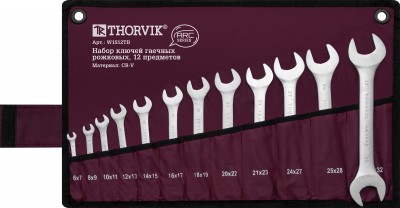 Thorvik W1S12TB Набор ключей гаечных рожковых серии ARC в сумке, 6-32 мм, 12 предметов W1S12TB