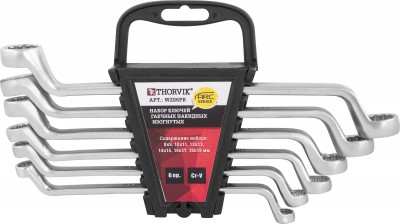 Thorvik W2S6PR Набор ключей гаечных накидных изогнутых серии ARC на держателе, 8-19 мм, 6 предметов W2S6PR