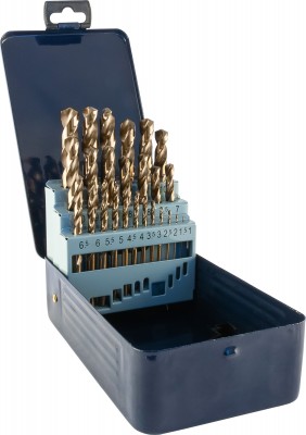 Thorvik TDBS25K5 Набор спиральных сверл по металлу HSS Co в металлическом кейсе, d1.0-13.0 мм, 25 предмето TDBS25K5