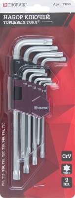 Thorvik TK9S Набор ключей торцевых TORX®, Т10-T50, 9 предметов TK9S