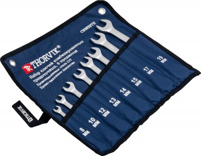 Thorvik CRWS8TB Набор ключей гаечных комбинированных трещоточных в сумке, 8-19 мм, 8 предметов CRWS8TB